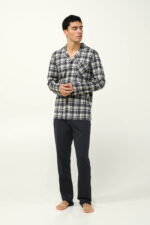 Ανδρική Βαμβακερή Κουμπωτή Πυτζάμα - Image 4