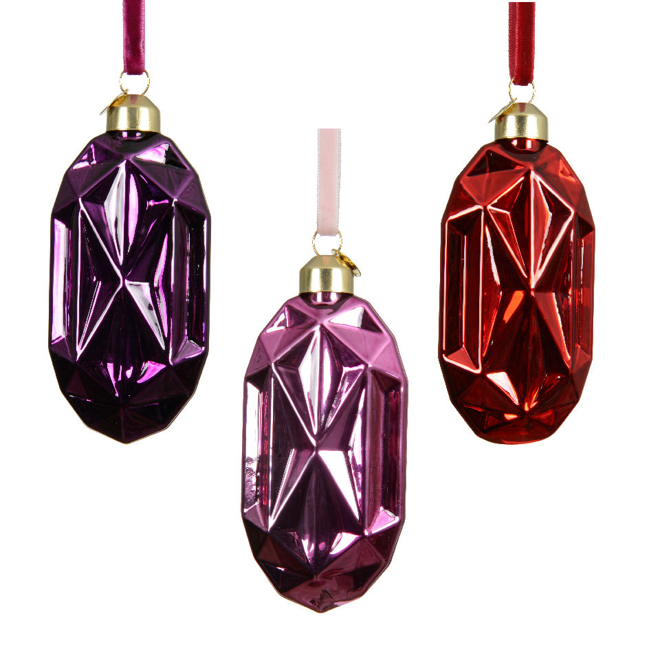 4d809f77-acee-40f2-aa1a-50db3fe42cc8 Beauty Home Γυάλινο Στολίδι 5 x 2.5 x 11 cm - Image 1