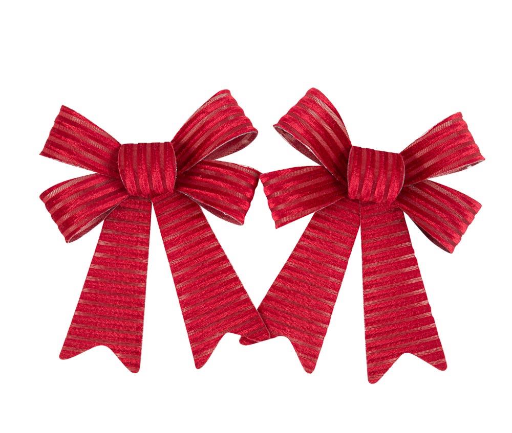 522b79f3-4621-49eb-961f-5e482f1fe237 Beauty Home Σετ 2 Κόκκινων Βελούδινων Φιογκών με Γκλίτερ 13 x 16 cm - Image 1