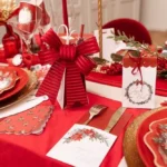 Beauty Home Σετ 2 Κόκκινων Βελούδινων Φιογκών με  Γκλίτερ 13 x 16 cm - Image 4