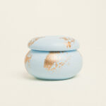 Beauty Home ΚΕΡΑΜΙΚΗ ΜΠΙΖΟΥΤΙΕΡΑ ΜΑΚΑΡΟΝ ΜΕ ΧΡΥΣΗ ΛΕΠΤΟΜΕΡΕΙΑ 6,5 x 5 cm ΓΚΡΙ / ΧΡΥΣΟ