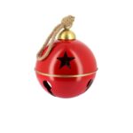 Beauty Home Διακοσμητικό Κόκκινο-Χρυσό Κουδούνι με Σχοινί για Κρέμασμα Ø30cm