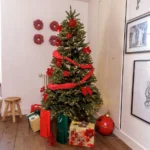 Beauty Home Διακοσμητικό Κόκκινο-Χρυσό Κουδούνι με Σχοινί για Κρέμασμα Ø30cm - Image 2