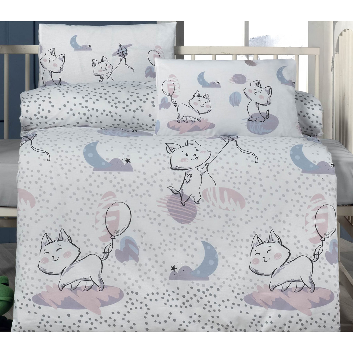 5614 Beauty Home Σετ σεντόνια βρεφικά Art 5614 100x150 Γκρι,Λιλά - Image 1