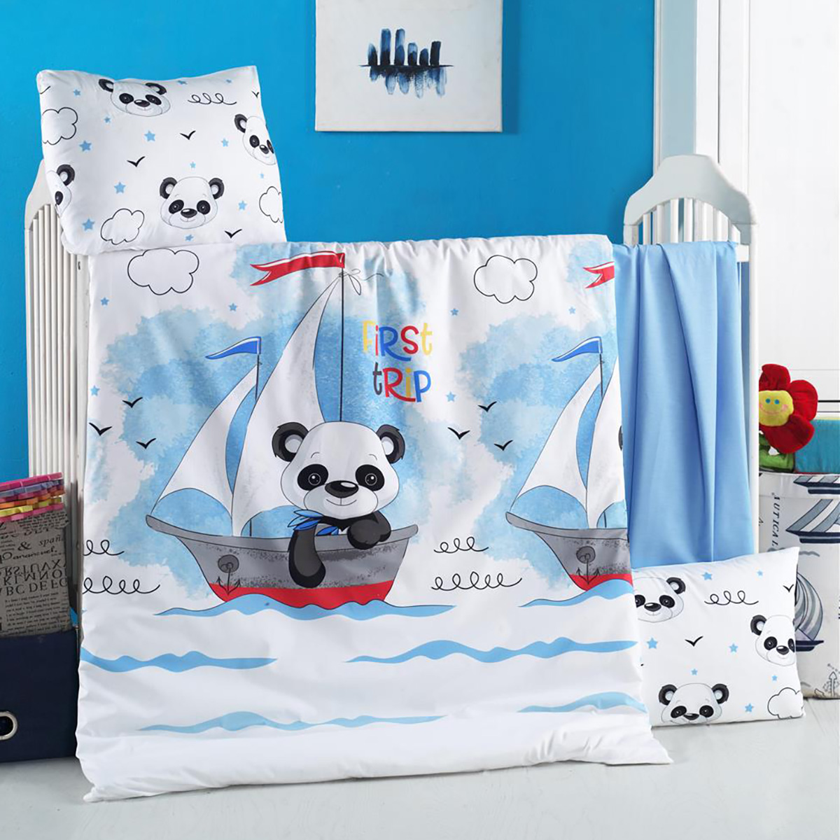 5616_pillowcases Beauty Home Ζεύγος μαξιλαροθήκες βρεφικές Art 5616 35x45 Γαλάζιο - Image 1