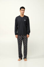 Ανδρική Βαμβακερή Πυτζάμα με Μανσέτες