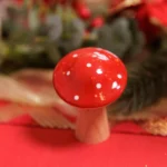 Beauty Home Μικρό Μανιτάρι Ξύλινο Κόκκινο & Λευκό Ø5,5  x6,5 cm - Image 2