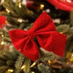 Beauty Home Σετ 2 Κόκκινων Βελούδινων Φιογκών με Χρυσά Στρας 15 x 15 cm - Image 2