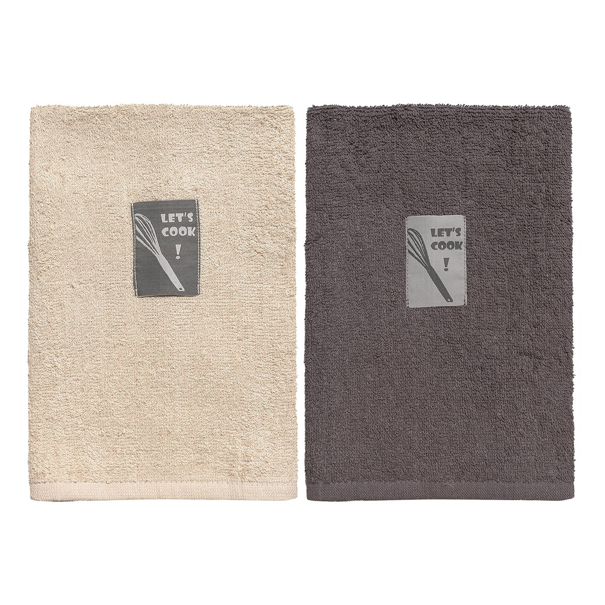 8291 Beauty Home Ποτηρόπανα σετ 2τμχ Art 8291 40x60 Μπεζ,Ανθρακί - Image 1