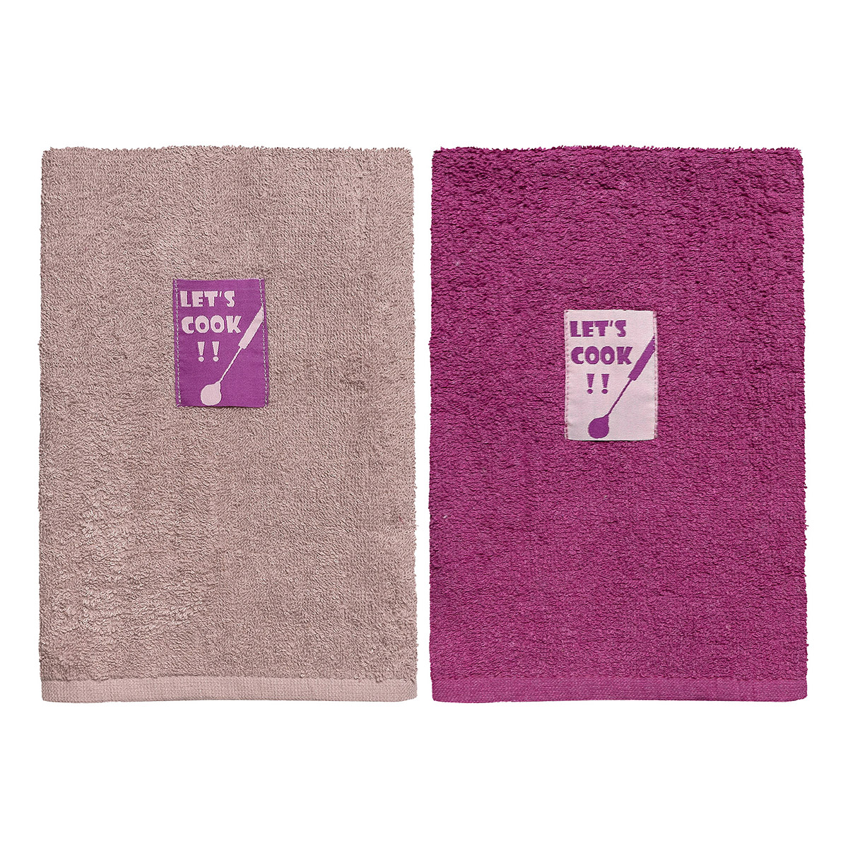 8292 Beauty Home Ποτηρόπανα σετ 2τμχ Art 8292 40x60 Σάπιο μήλο,Φουξ - Image 1