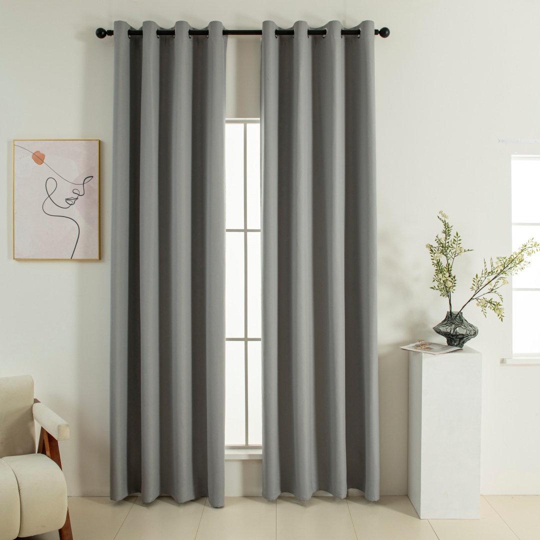8391_grey Beauty Home Κουρτίνα Full Blackout σκίασης με 8 κρίκους Soft Art 8391 Grey-11 140x270 Γκρι - Image 1