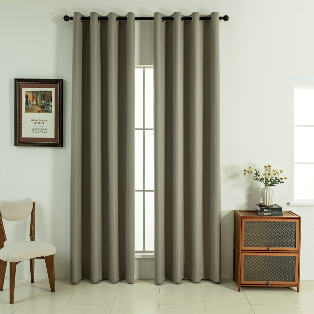 8391_l-beige Beauty Home Κουρτίνα Full Blackout σκίασης με 8 κρίκους Soft Art 8391 Light Beige-C3 140x270 Μπεζ - Image 1