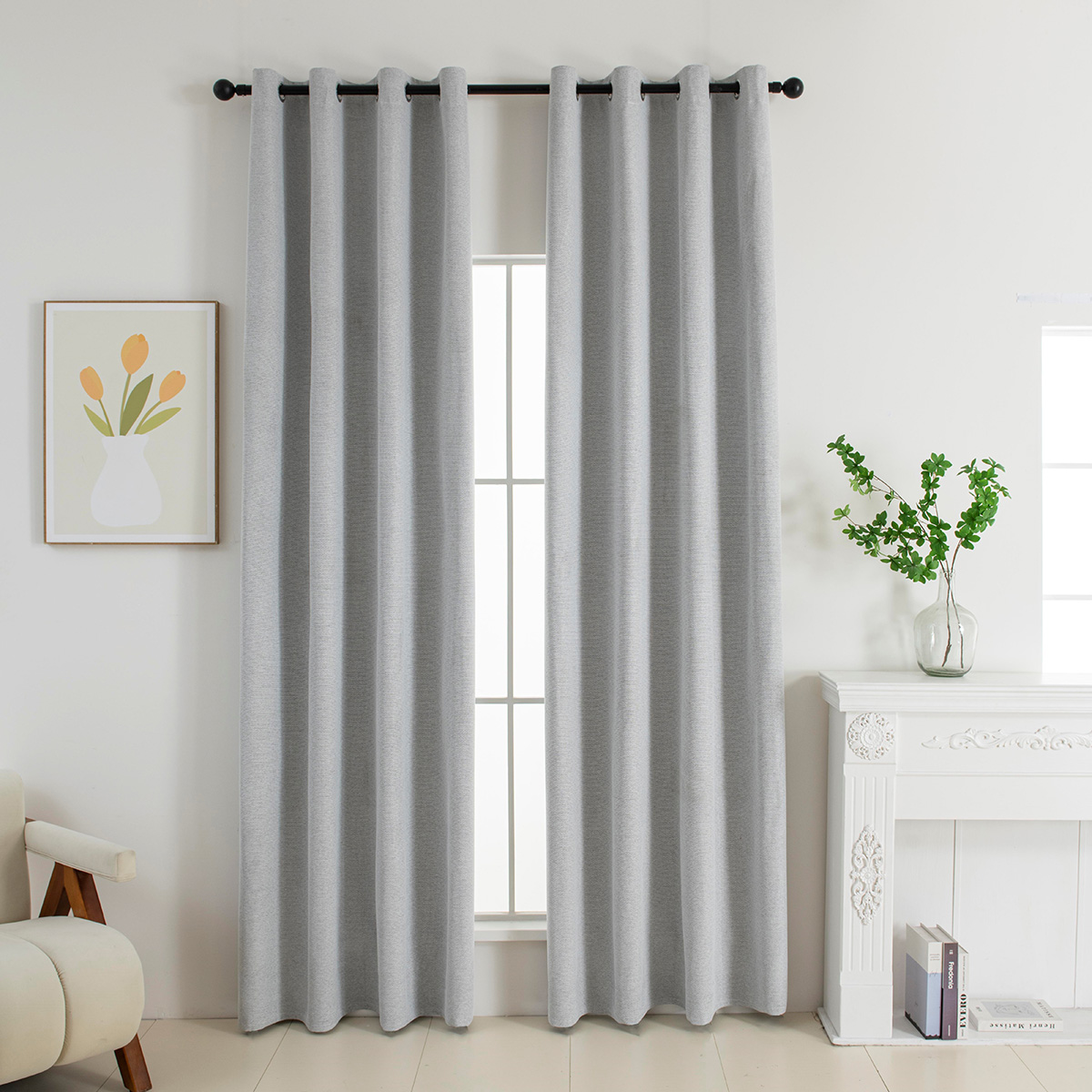 8392_Silver Beauty Home Κουρτίνα Full Blackout σκίασης με 8 κρίκους Elite Art 8392 Silver-Νο4 140x270 Γκρι - Image 1