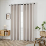 Beauty Home Κουρτίνα μεσαίας σκίασης με 8 μεταλλικούς κρίκους Effect Art 8443 140x270 Εκρού - Image 2