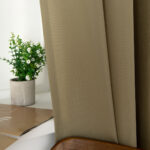 Beauty Home Κουρτίνα μεσαίας σκίασης με 8 μεταλλικούς κρίκους Effect Art 8443 140x270 Λαδί - Image 7