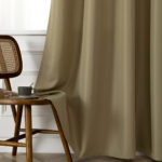 Beauty Home Κουρτίνα μεσαίας σκίασης με 8 μεταλλικούς κρίκους Effect Art 8443 140x270 Λαδί - Image 8