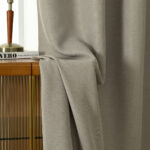 Beauty Home Κουρτίνα Blackout Jacquard σκίασης με 8 μεταλλικούς κρίκους Glare Art 8444 140x270 Άμμου - Image 12