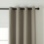 Beauty Home Κουρτίνα Blackout Jacquard σκίασης με 8 μεταλλικούς κρίκους Glare Art 8444 140x270 Άμμου - Image 4