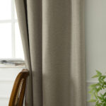 Beauty Home Κουρτίνα Blackout Jacquard σκίασης με 8 μεταλλικούς κρίκους Glare Art 8444 140x270 Άμμου - Image 7