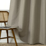 Beauty Home Κουρτίνα Blackout Jacquard σκίασης με 8 μεταλλικούς κρίκους Glare Art 8444 140x270 Άμμου - Image 9