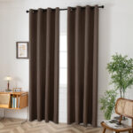 Beauty Home Κουρτίνα μεσαίας σκίασης με 8 μεταλλικούς κρίκους Illusion Art 8445 140x270 Καφέ - Image 2