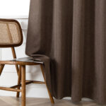 Beauty Home Κουρτίνα μεσαίας σκίασης με 8 μεταλλικούς κρίκους Illusion Art 8445 140x270 Καφέ - Image 8