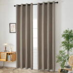 Beauty Home Κουρτίνα μεσαίας σκίασης με 8 μεταλλικούς κρίκους Illusion Art 8445 140x270 Χακί - Image 2