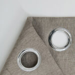 Beauty Home Κουρτίνα μεσαίας σκίασης με 8 μεταλλικούς κρίκους Illusion Art 8445 140x270 Χακί - Image 14