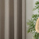 Beauty Home Κουρτίνα μεσαίας σκίασης με 8 μεταλλικούς κρίκους Illusion Art 8445 140x270 Χακί - Image 3