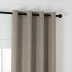 Beauty Home Κουρτίνα μεσαίας σκίασης με 8 μεταλλικούς κρίκους Illusion Art 8445 140x270 Χακί - Image 5