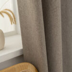 Beauty Home Κουρτίνα μεσαίας σκίασης με 8 μεταλλικούς κρίκους Illusion Art 8445 140x270 Χακί - Image 6