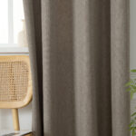 Beauty Home Κουρτίνα μεσαίας σκίασης με 8 μεταλλικούς κρίκους Illusion Art 8445 140x270 Χακί - Image 7