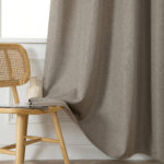 Beauty Home Κουρτίνα μεσαίας σκίασης με 8 μεταλλικούς κρίκους Illusion Art 8445 140x270 Χακί - Image 9