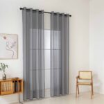 Beauty Home Κουρτίνα γάζα μονόχρωμη με 8 μεταλλικούς κρίκους Sharp Art 8448 140x270 Ανθρακί - Image 2