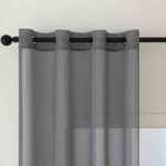 Beauty Home Κουρτίνα γάζα μονόχρωμη με 8 μεταλλικούς κρίκους Sharp Art 8448 140x270 Ανθρακί - Image 4