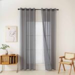 Beauty Home Κουρτίνα γάζα μονόχρωμη με 8 μεταλλικούς κρίκους Sharp Art 8448 140x270 Ανθρακί - Image 6