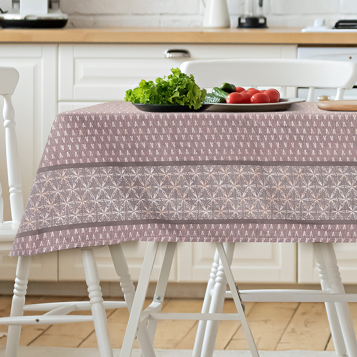 Interior,Design,Or,Bright,White,Modern,Kitchen,,Fresh,Vegetables,Fruit Beauty Home Τραπεζομάντηλο Cinnamon Art 8484 Εμπριμέ - Image 1