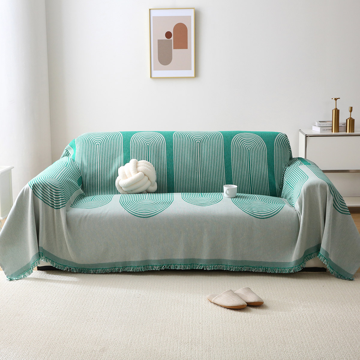 8618 Beauty Home Ριχτάρια σετ 2τμχ Art 8618 (180x250 + 180x300) Πράσινο - Image 1