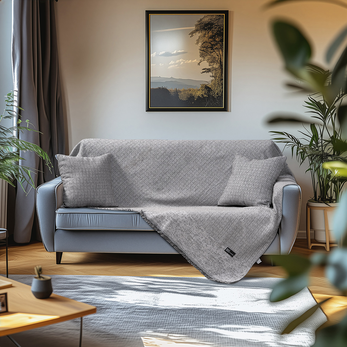 8640 Beauty Home Ριχτάρι Τριθέσιο Art 8640 170x290 Γκρι - Image 1