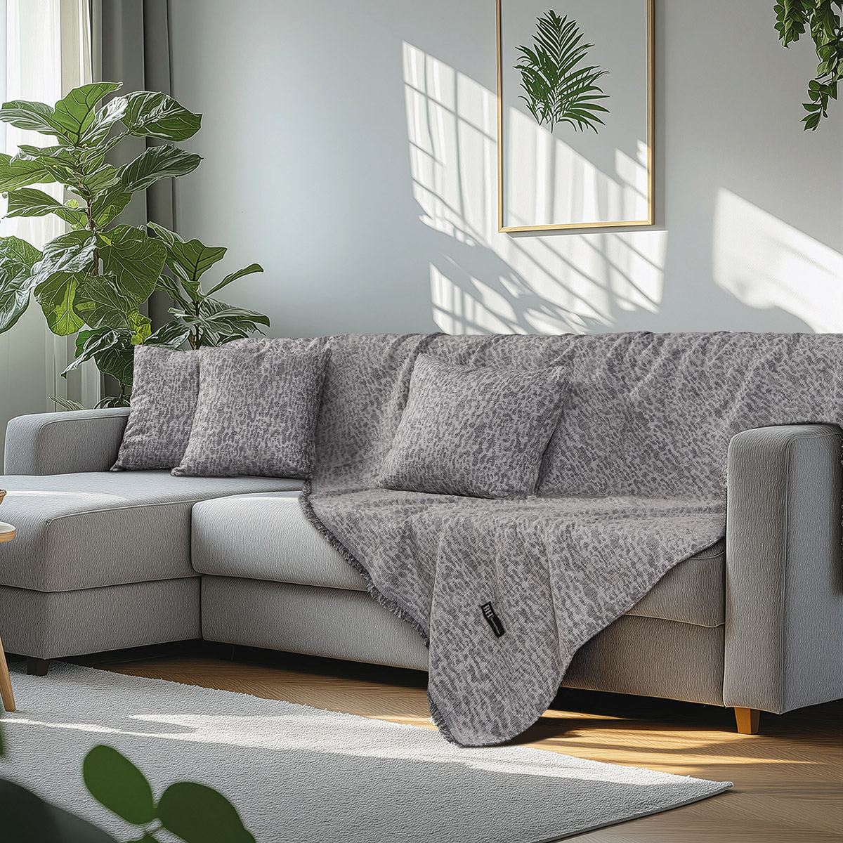 8642 Beauty Home Ριχτάρι Τριθέσιο Art 8642 170x290 Γκρι - Image 1