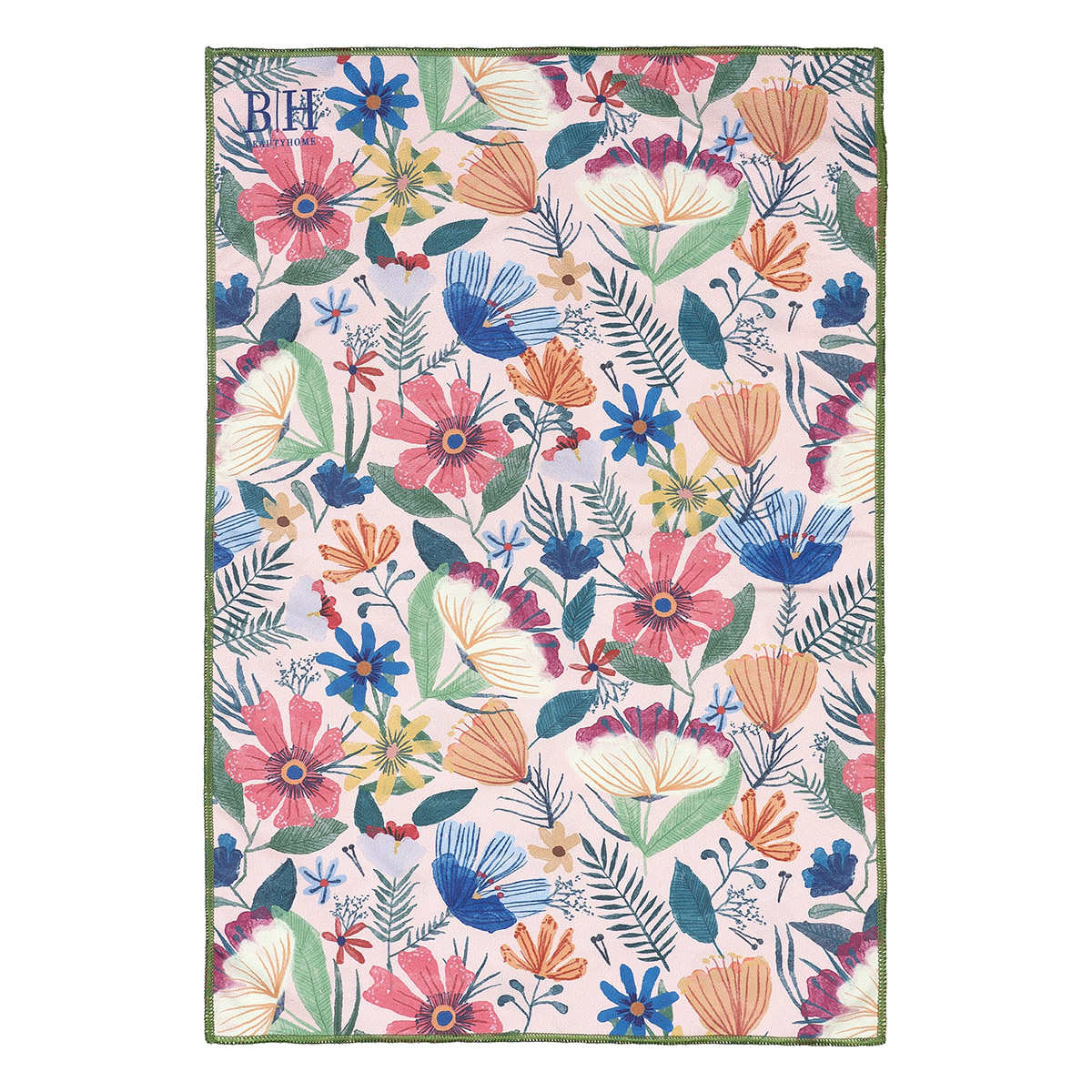 8662 Beauty Home Πετσέτα κουζίνας διπλής όψης Microfiber Art 8662 40x60 Ροζ,Πράσινο - Image 1