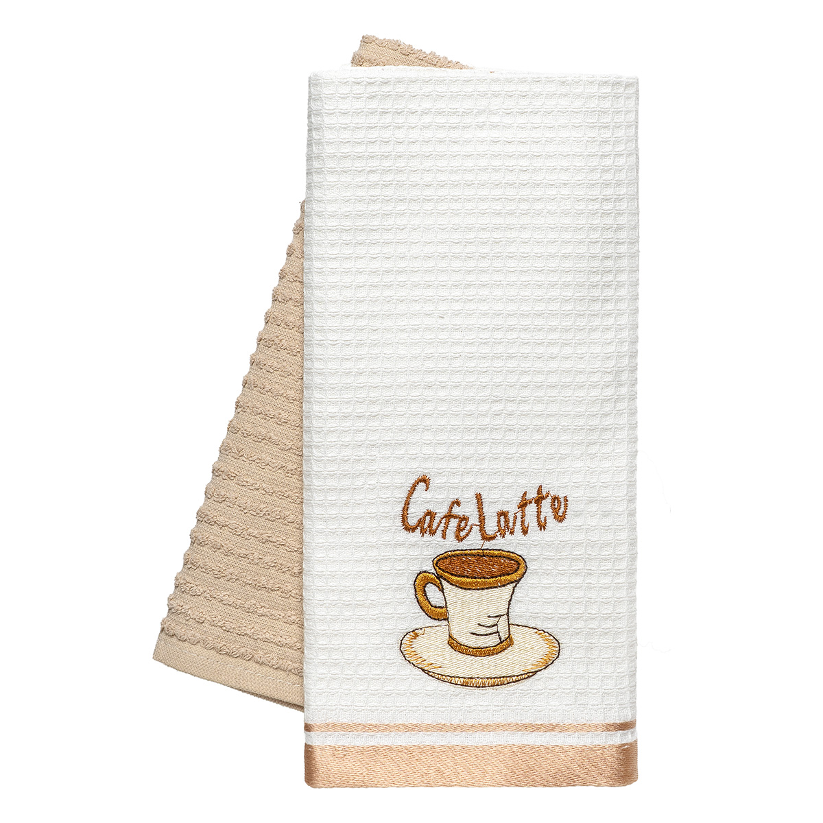 8804 Beauty Home Ποτηρόπανα σετ 2τμχ Latte Art 8804 40x60 Μπεζ - Image 1