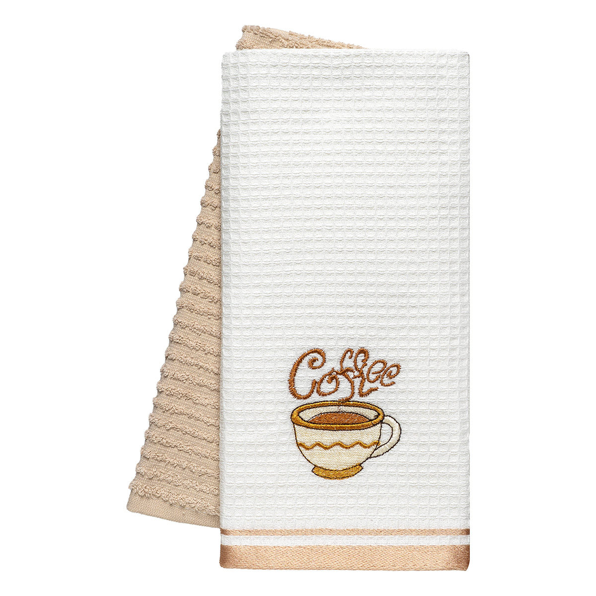 8810 Beauty Home Ποτηρόπανα σετ 2τμχ Coffe Art 8810 40x60 Μπεζ - Image 1