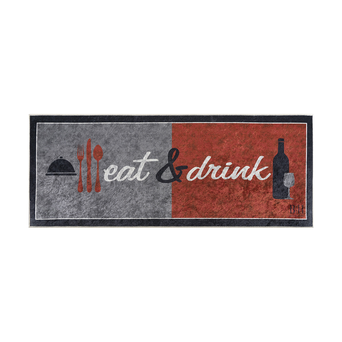 9025 Beauty Home Πατάκι κουζίνας 9025 60x160 Γκρι,Κόκκινο - Image 1