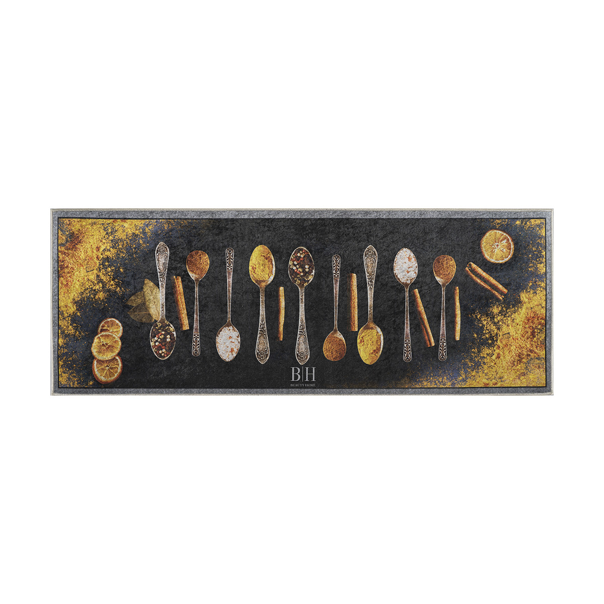 9029 Beauty Home Πατάκι κουζίνας 9029 60x160 Μαύρο,Πορτοκαλί - Image 1