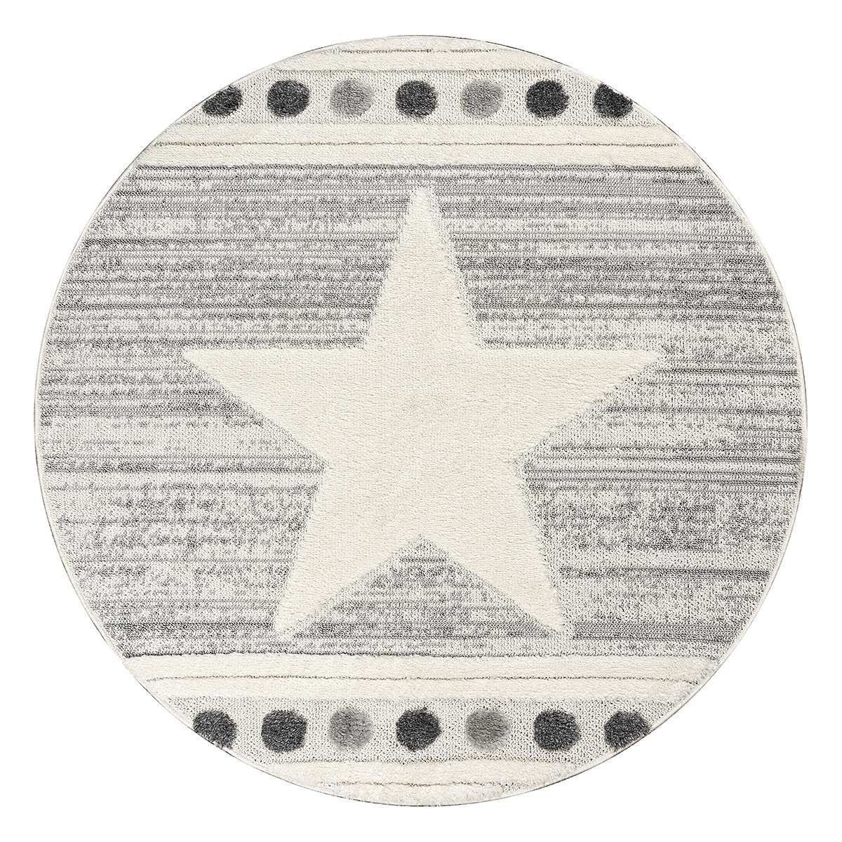 9559_round Beauty Home Ροτόντα Loop 133x133 Art 9559 Grey White Γκρι Λευκό - Image 1