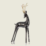 Beauty Home ΕΛΑΦΙ ΜΑΥΡΟ, ΜΕ ΧΡΥΣΑ ΚΕΡΑΤΑ, 40cm