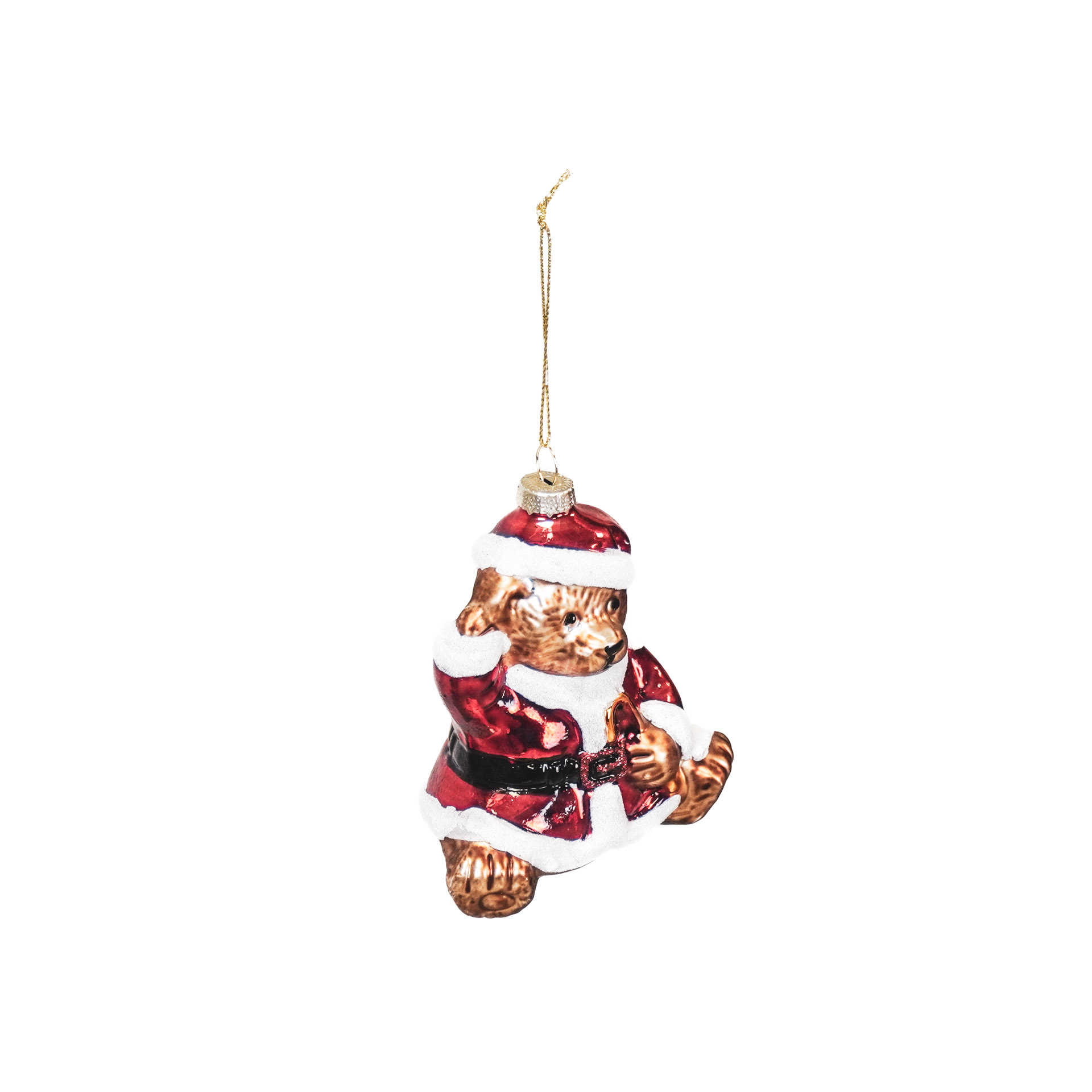 b2ee0c38-22c8-49c6-963d-c8e6e1420ecc Beauty Home Στολίδι Santa Bear Γυαλίνο 9,5 x 6 x 10,5 cm - Image 1