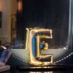 Beauty Home ΜΠΑΛΟΝΙ ΓΡΑΜΜΑ “E” 36cm ΧΡΥΣΟ - Image 2