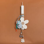 Beauty Home ΛΑΜΠΑΔΑ 33cm ΞΥΛΙΝΗ ΜΑΡΓΑΡΙΤΑ ΕΚΡΟΥ ΣΕ ΣΥΣΚΕΥΑΣΙΑ ΔΩΡΟΥ